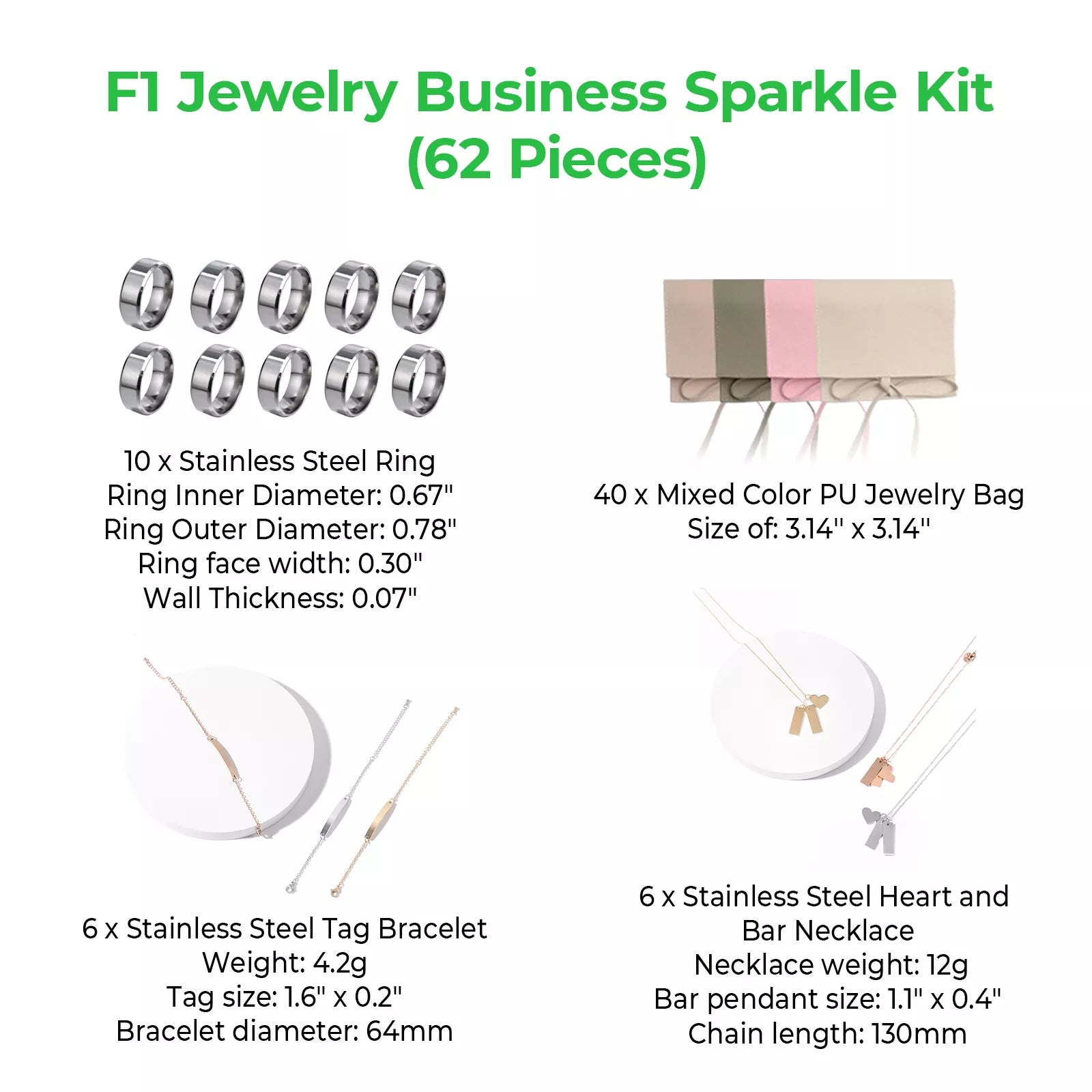 xTool F1 Jewelry Business Sparkle Kit (62pcs)
