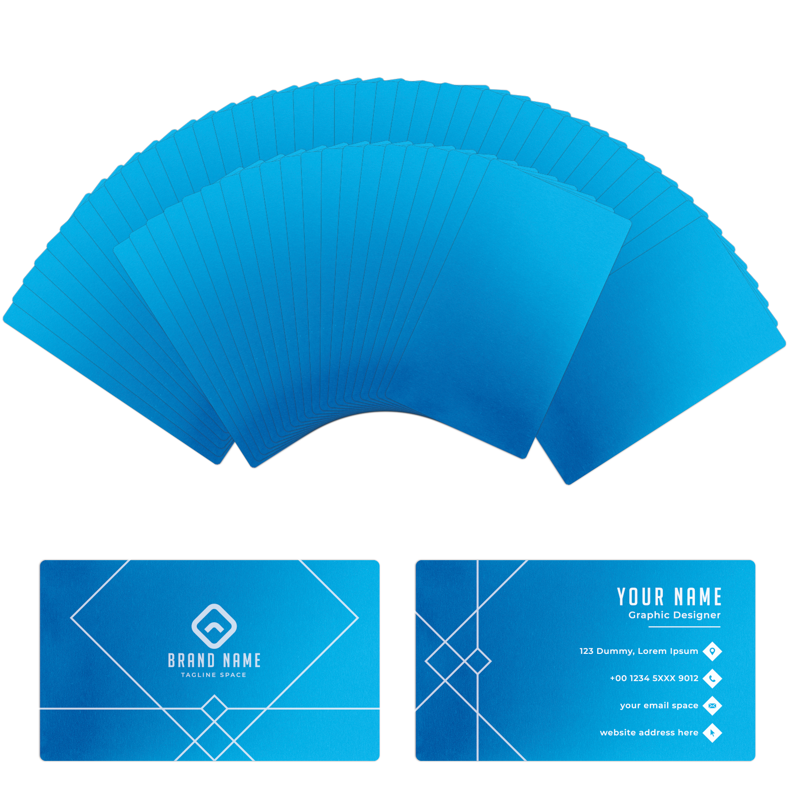 Blue Aluminum Business Cards (60pcs)
