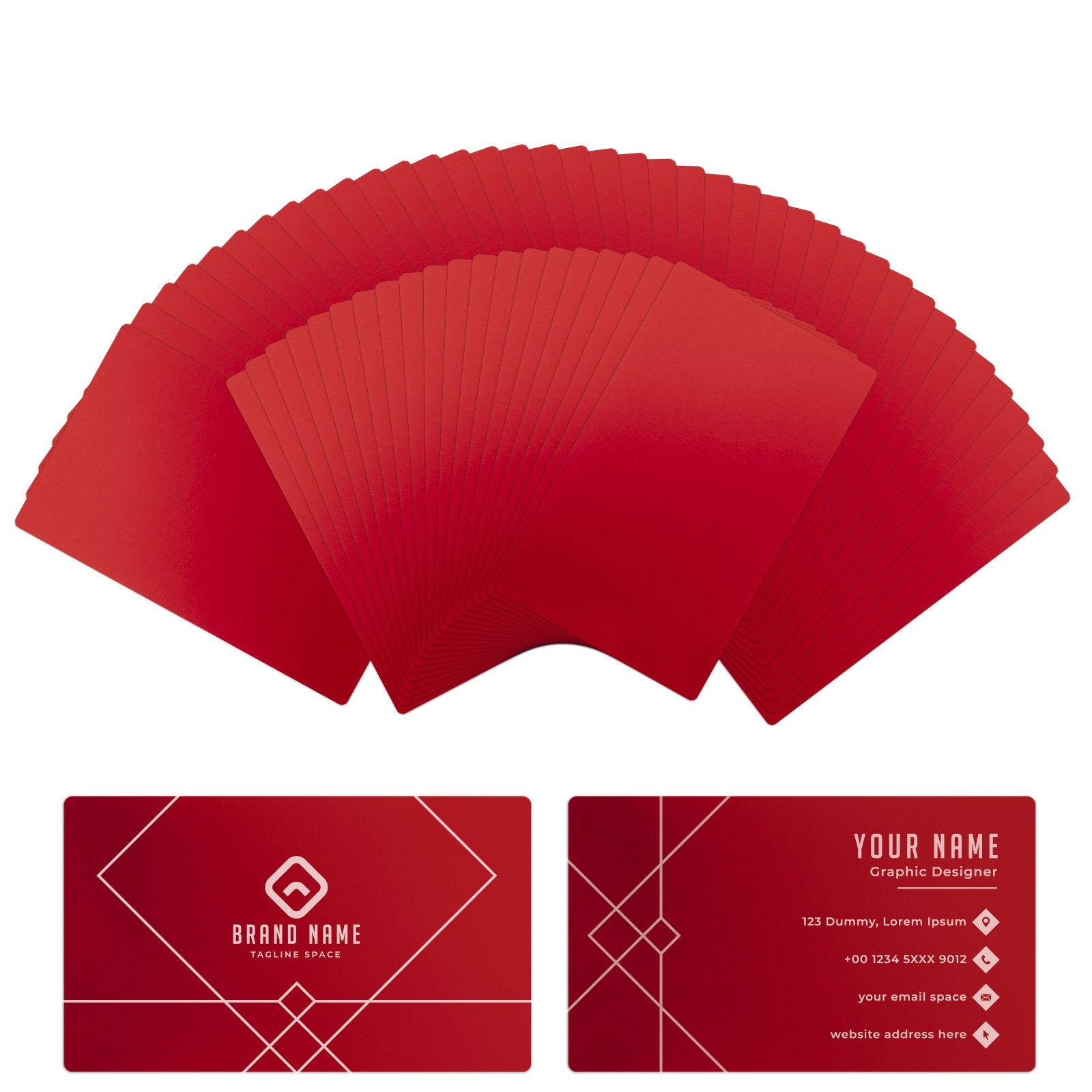 Red Aluminum Business Cards (60pcs)