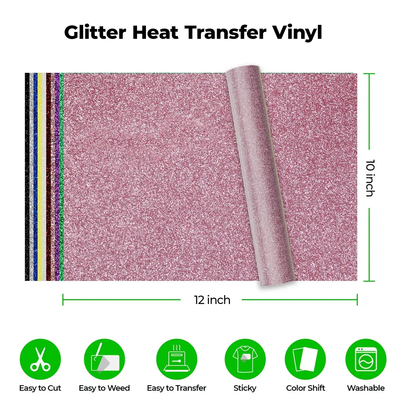 Glitter PET Heat Transfer Vinyl (30pcs)