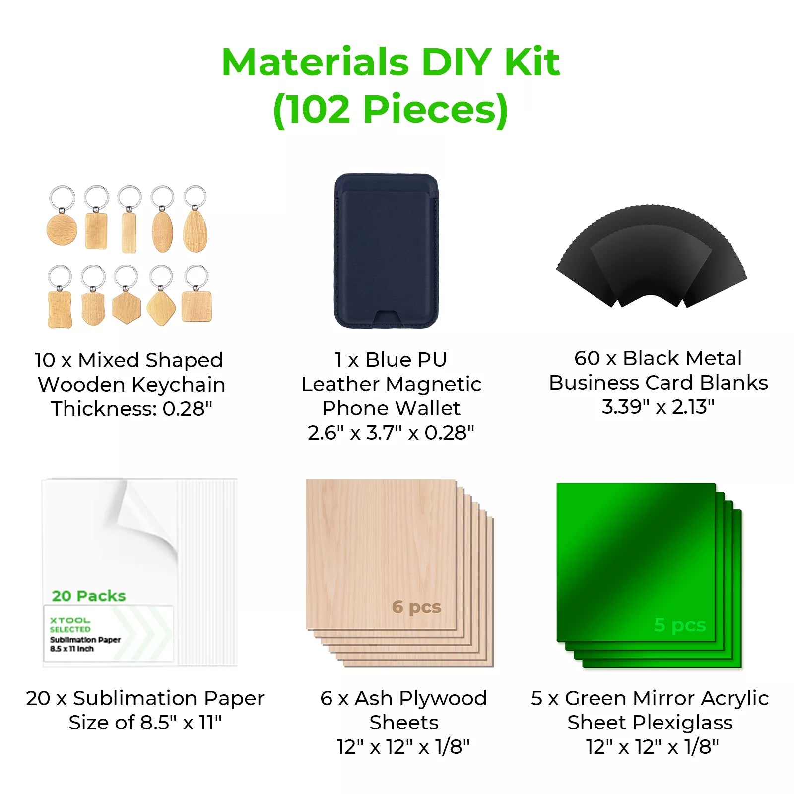 xTool Materials DIY Kit (102pcs)
