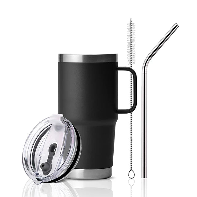 Black Stainless Steel Tumbler kit with Handle (20oz)