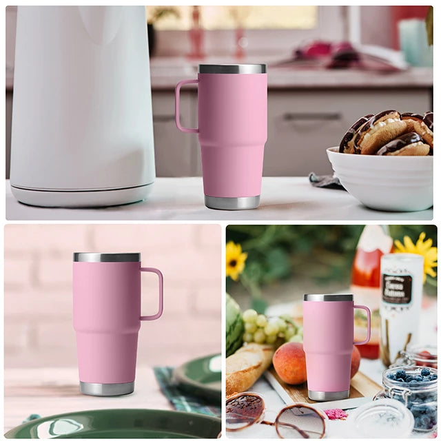 Sandstone Pink Stainless Steel Tumbler kit with Handle (20oz)