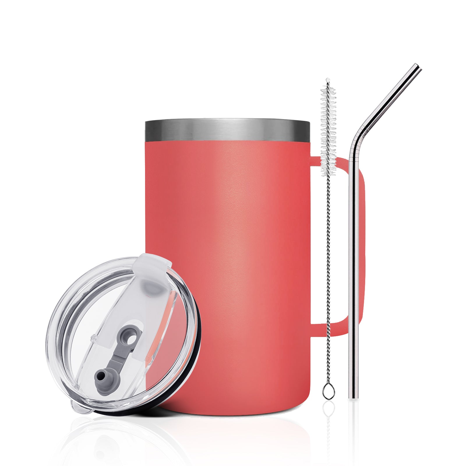 Coral Stainless Steel Tumbler with Handle (24oz)