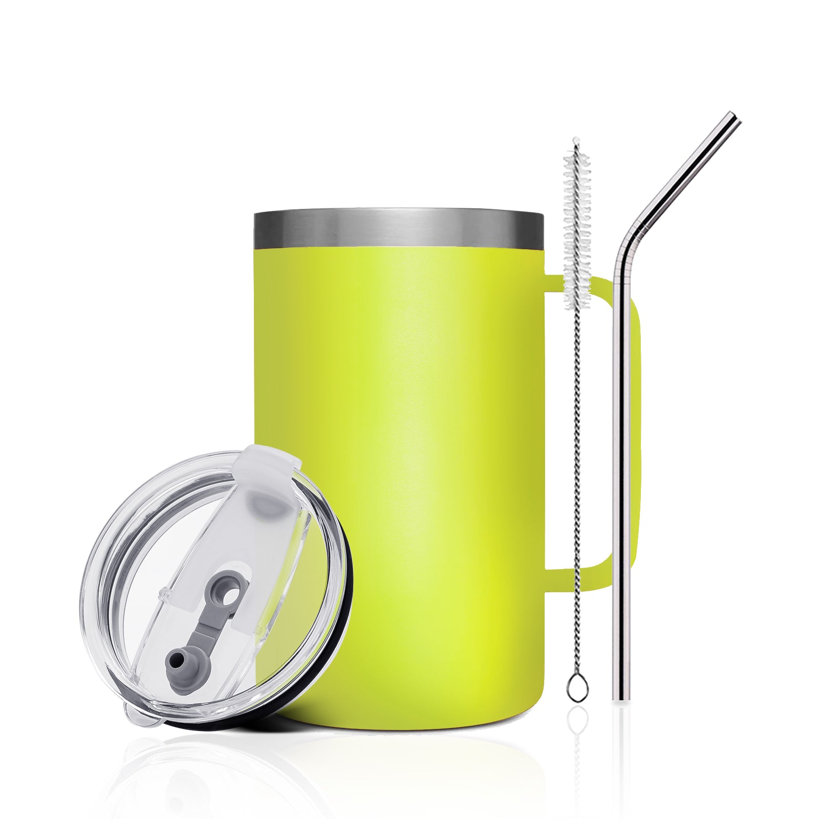 Chartreuse Stainless Steel Tumbler with Handle (24oz)