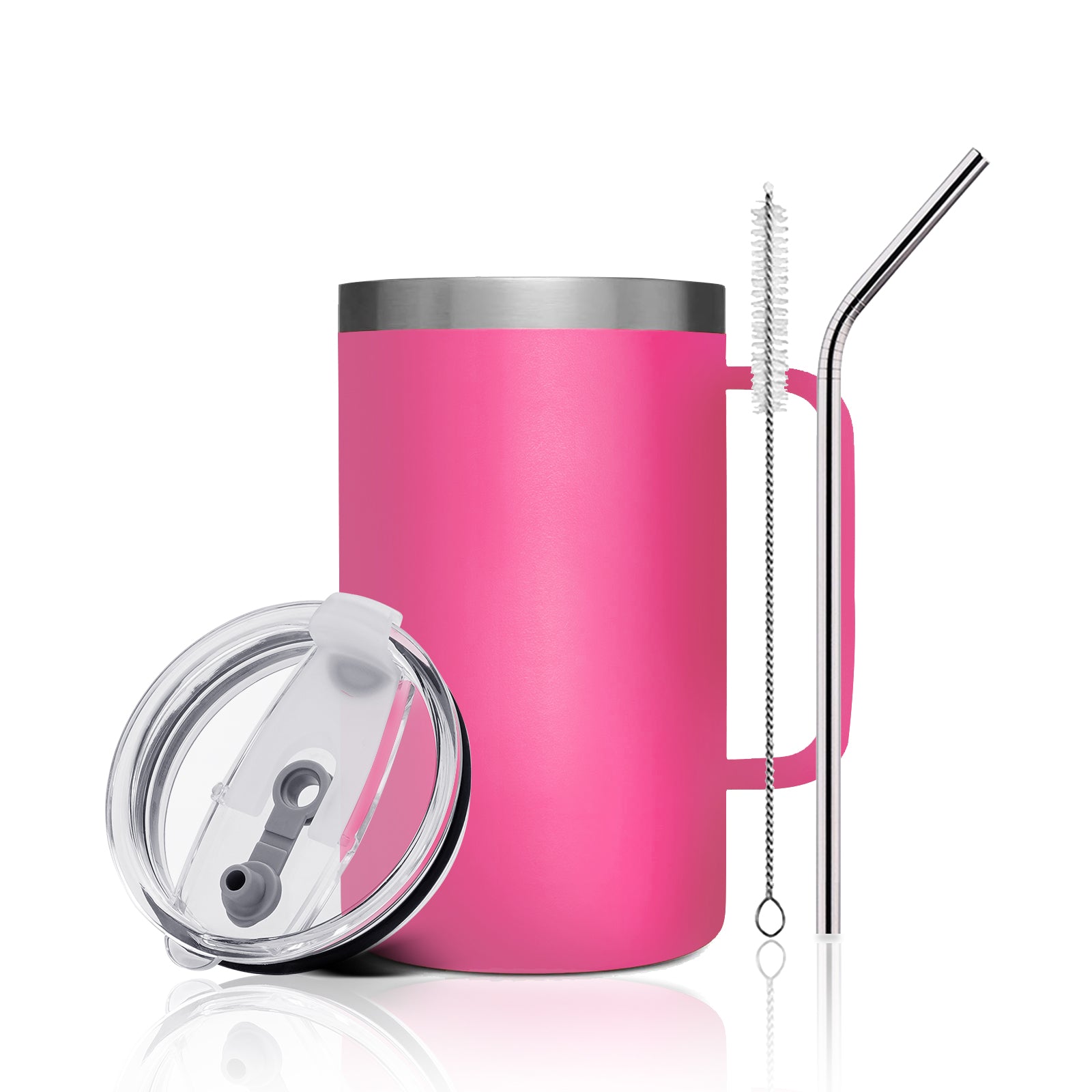 Bimini Pink Stainless Steel Tumbler with Handle (24oz)