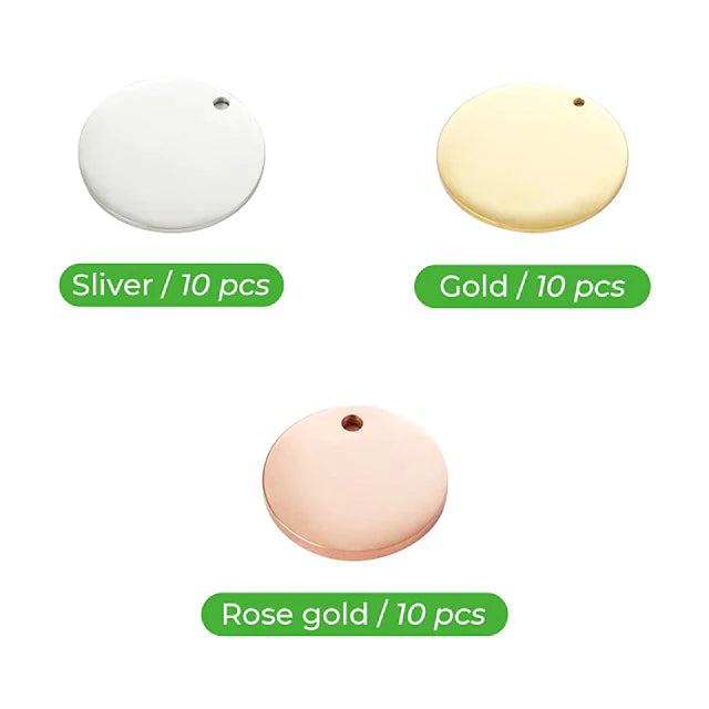 Round Tag Electroplated Multicolor Pendant (30pcs)