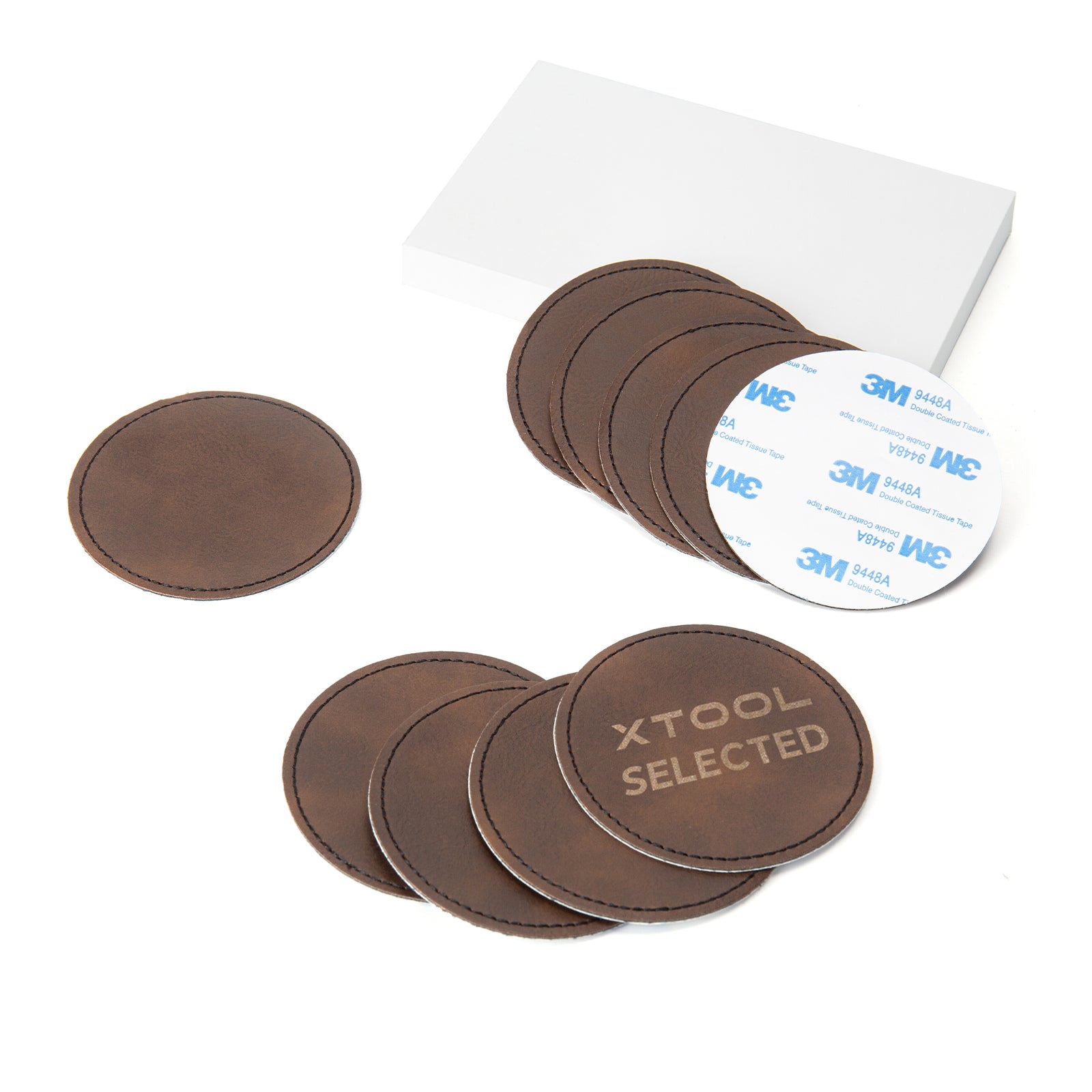 Brown to Gold Laserable PU Round Patch (10pcs)