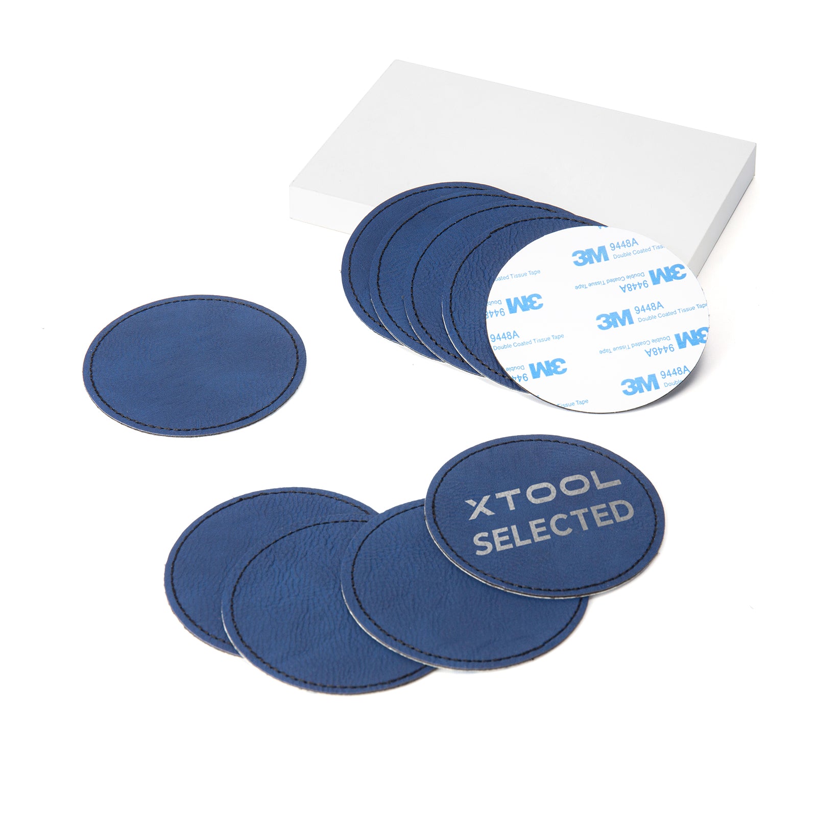 Blue to Silver Laserable PU Round Patch (10pcs)