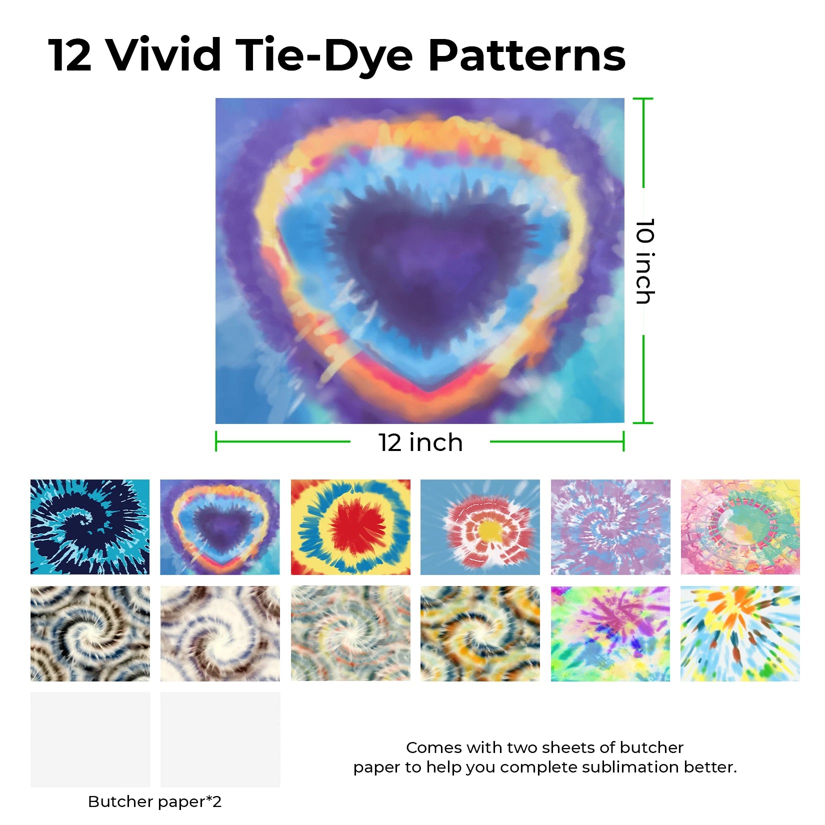 Tie-Dye Infusiable Ink Transfer Sheets (14pcs)