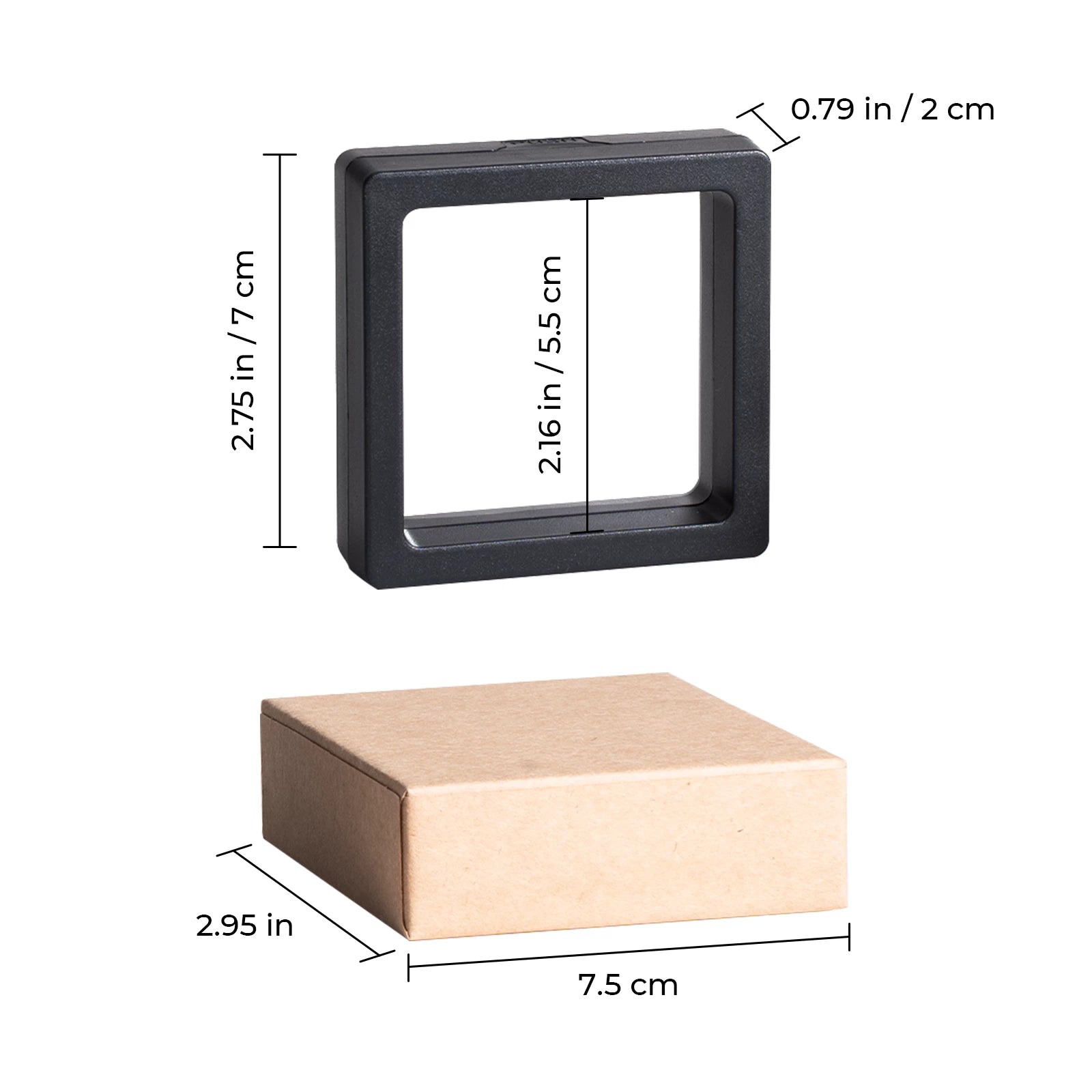 Black Floating Frame with Kraft Box (10pcs)