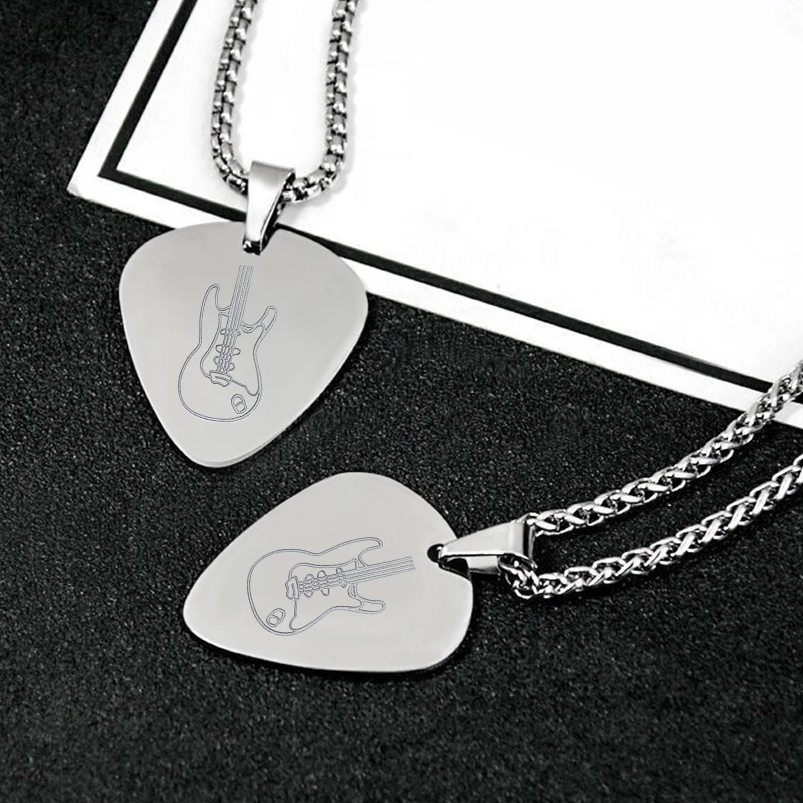 Stainless Steel Guitar Pick Pendants (10pcs)