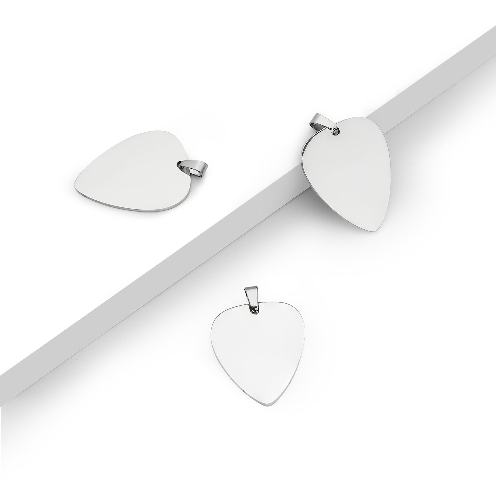 Stainless Steel Guitar Pick Pendants (10pcs)