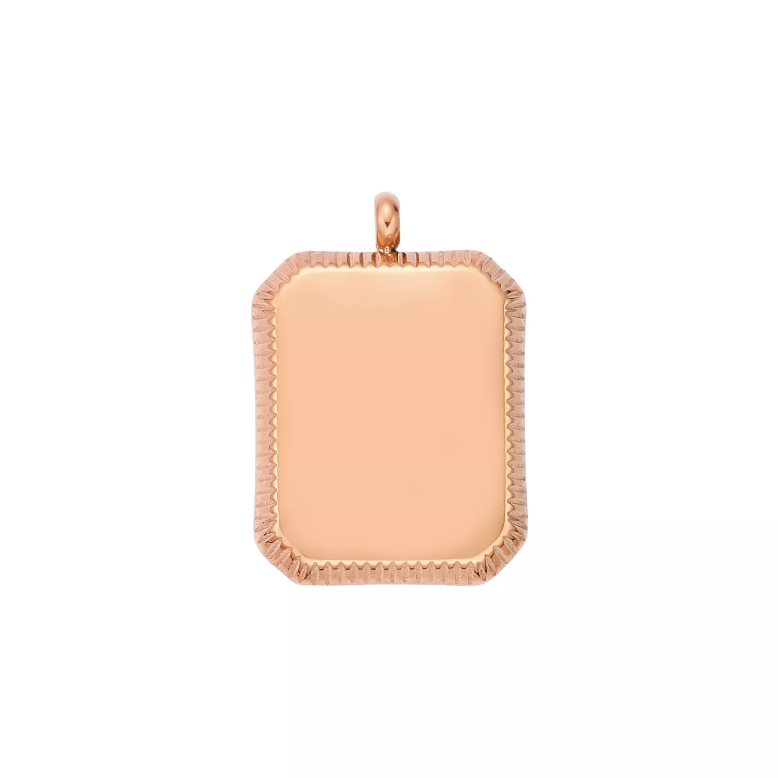 Stainless Steel Rose Gold Embossed Square Pendant (10pcs)