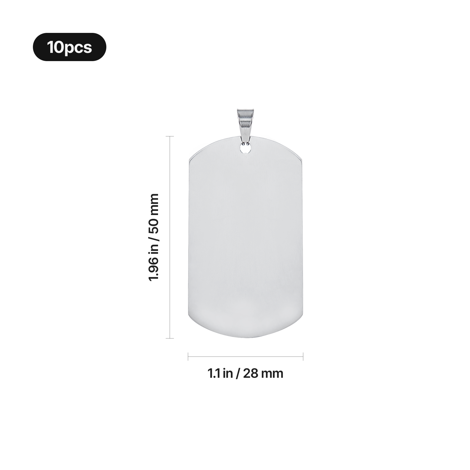 Stainless Steel Pendants for Laser Engraving (10pcs)