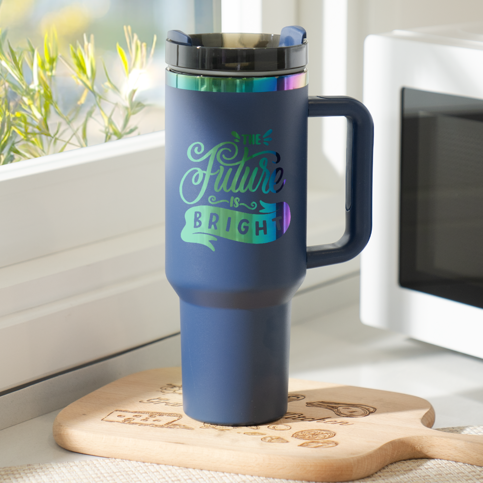 40oz Stainless Steel Tumbler with Removable Handle