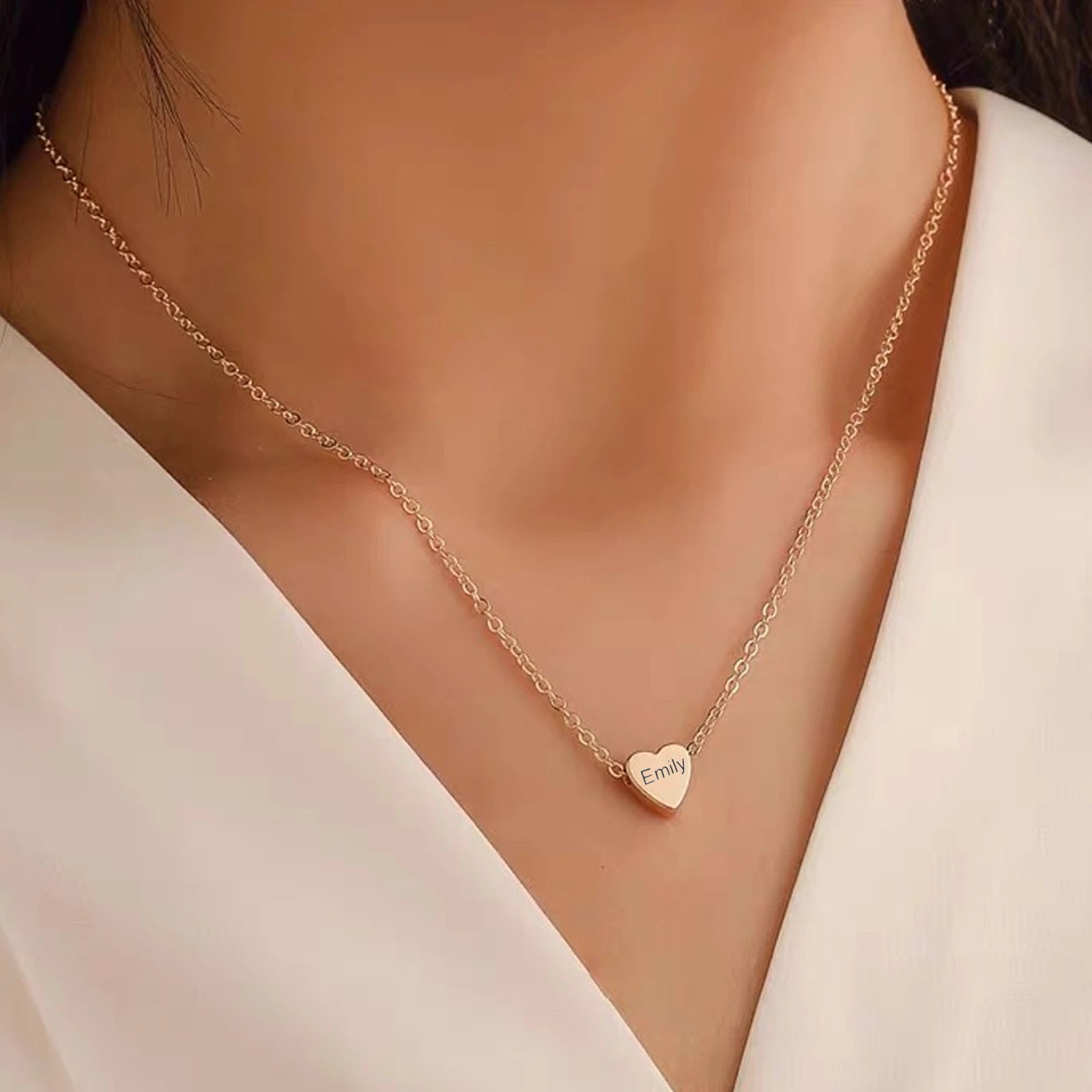 Stainless Steel Heart Necklace (6pcs)