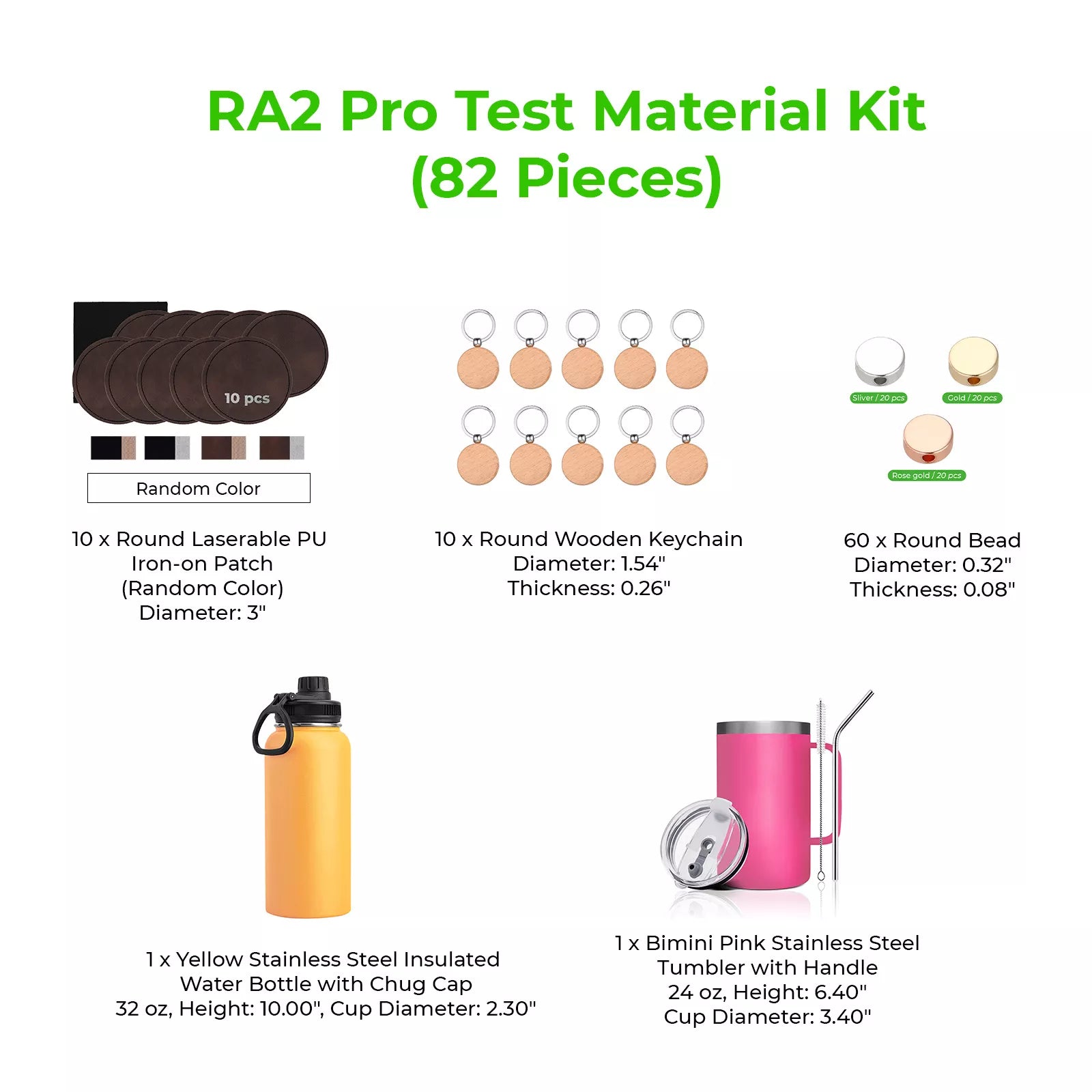 xTool RA2 Pro Test Material Kit (82pcs)