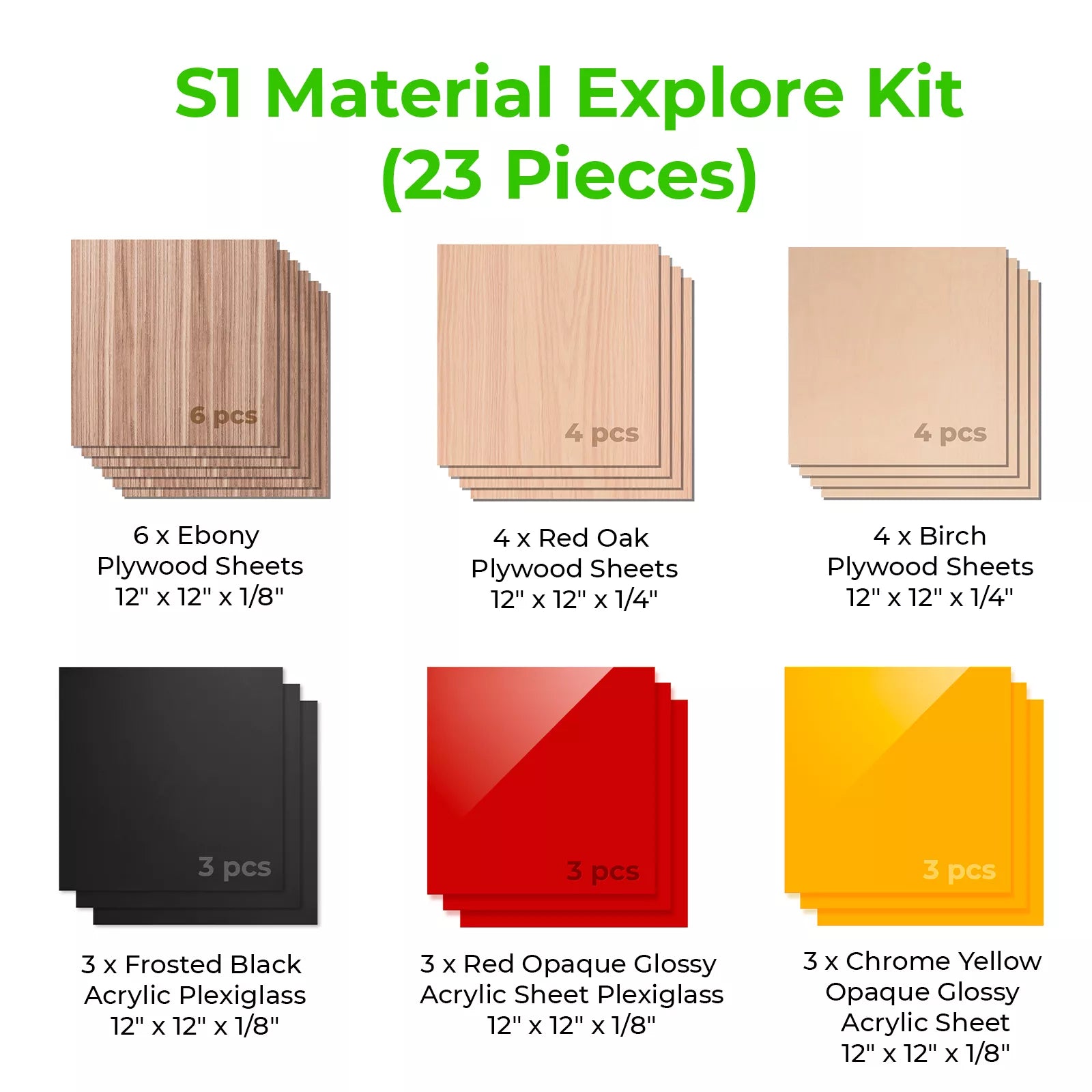 xTool S1 Material Explore Kit (23pcs)