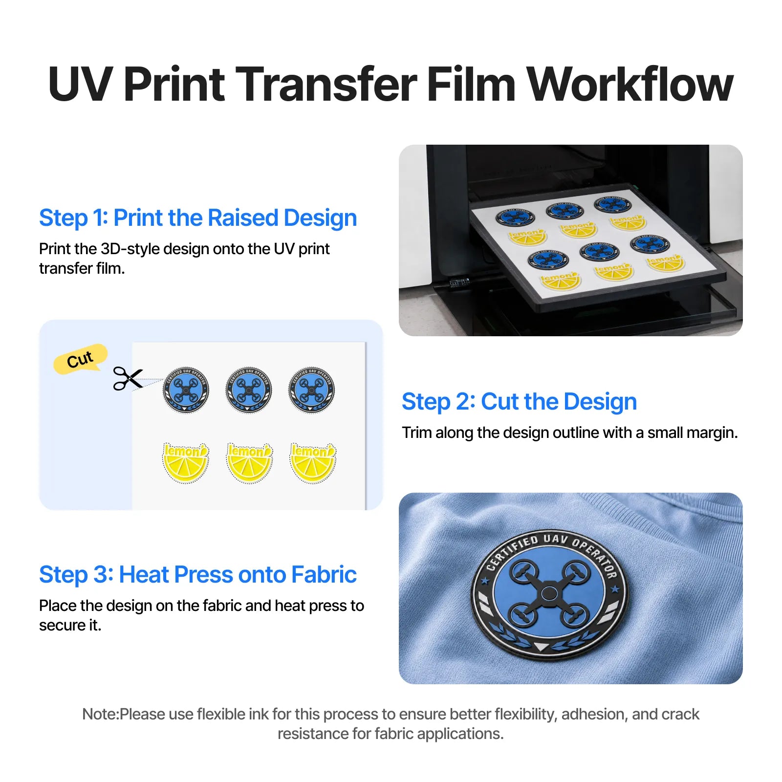 A3 white  tpu uv printable transfer film for o1 omni printer 20pcs 04