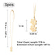 Gold Stainless Steel Dog Paw Necklace (3pcs)