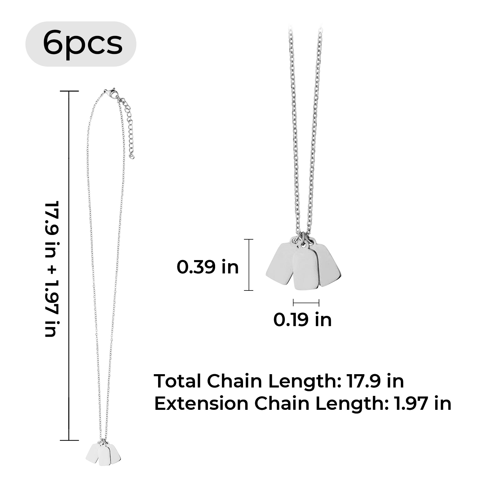 Stainless Steel Bottle Necklace (6pcs)