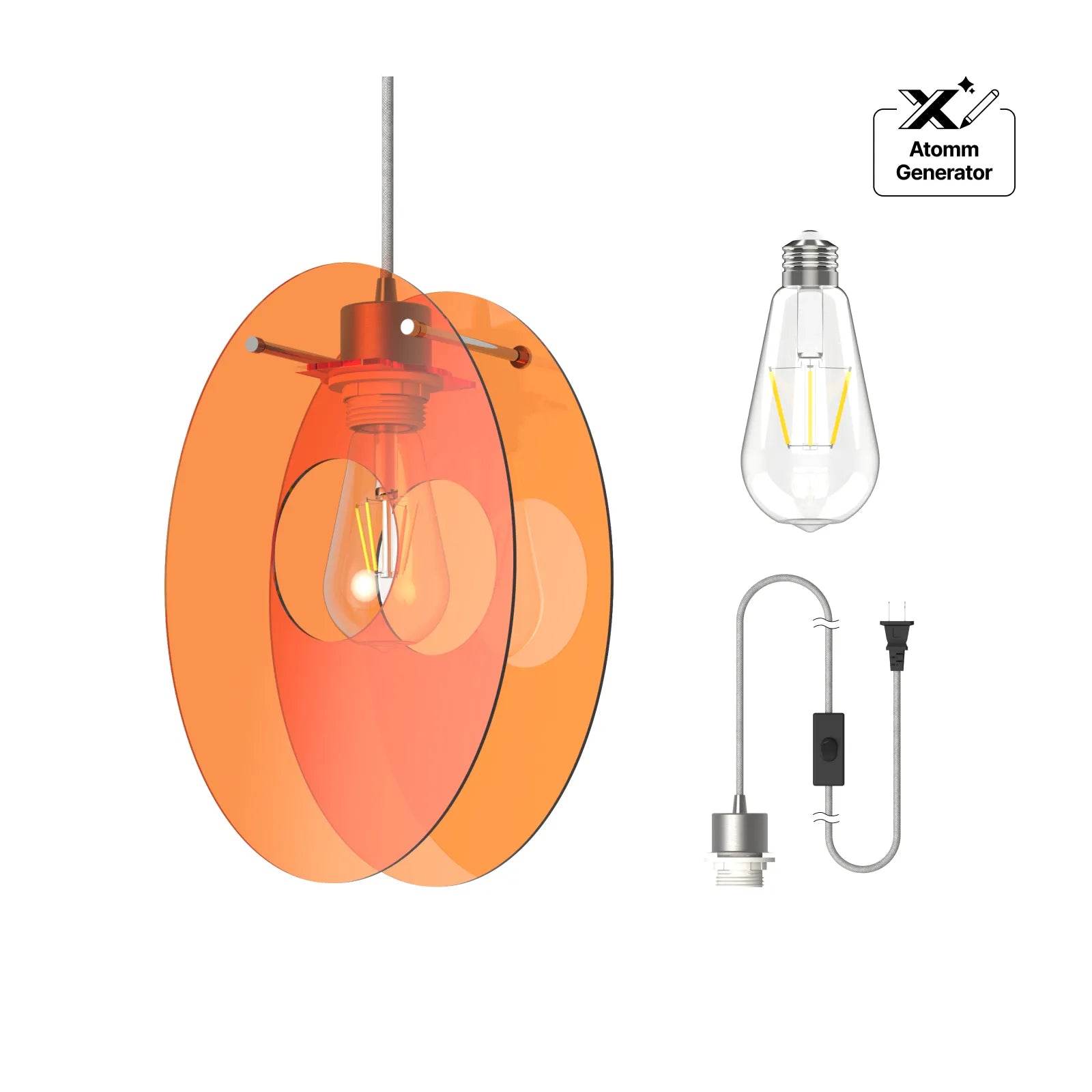 Acrylic disc  duy pendant light kit