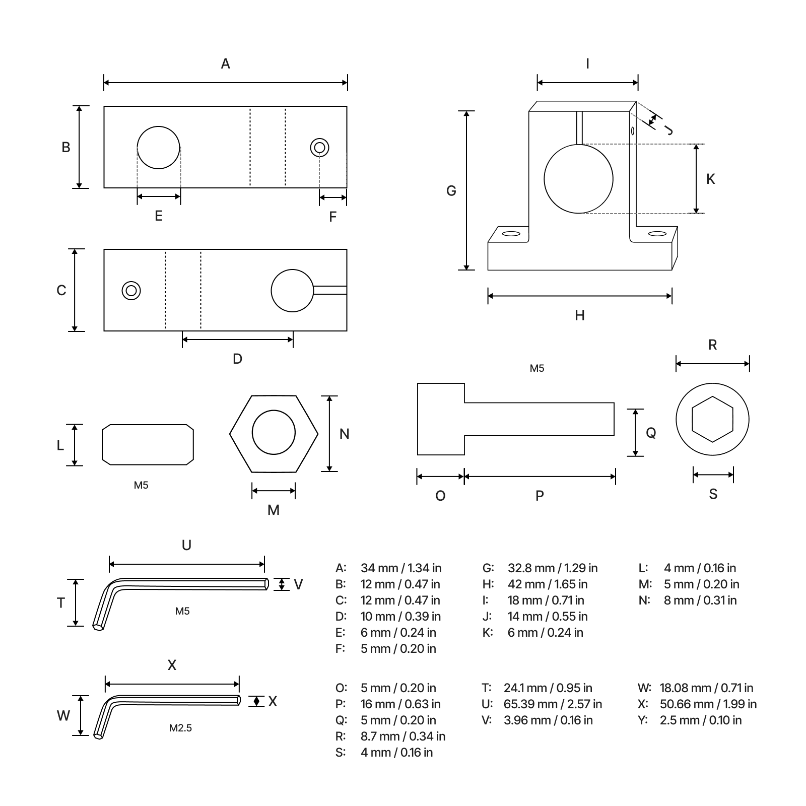 Aluminum optical axis connector kit small 03