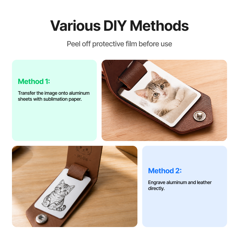 Assorted color pu leather keychain holder with sublimation aluminum sheet  6pcs  02