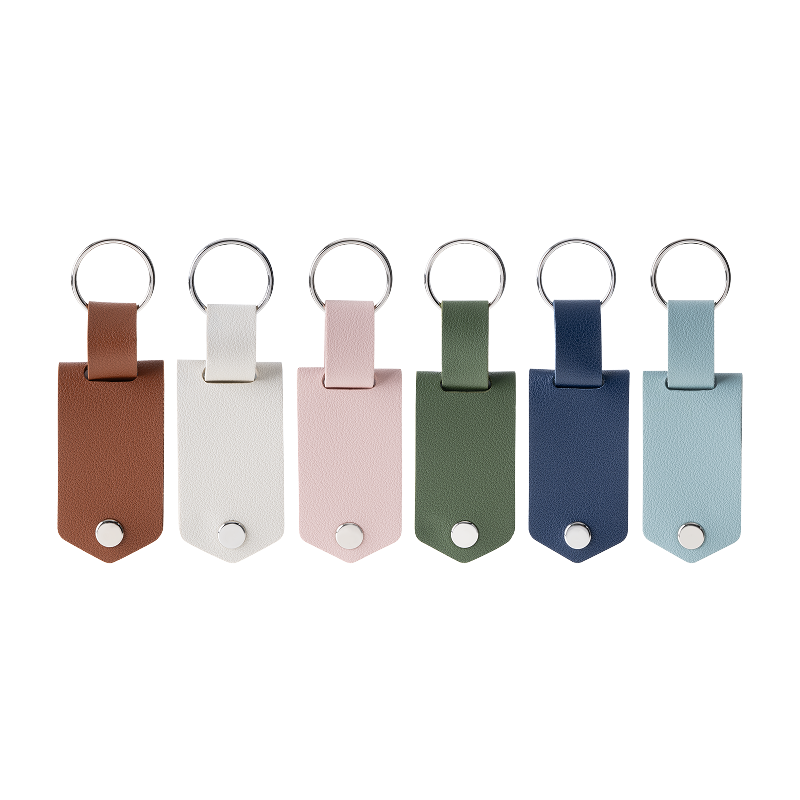 Assorted color pu leather keychain holder with sublimation aluminum sheet  6pcs  02 03159895 faea 4250 8354 d07f06340a43