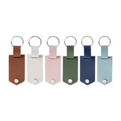 Assorted-Color PU Leather Keychain Holder with Sublimation Aluminum Sheet  (6pcs)