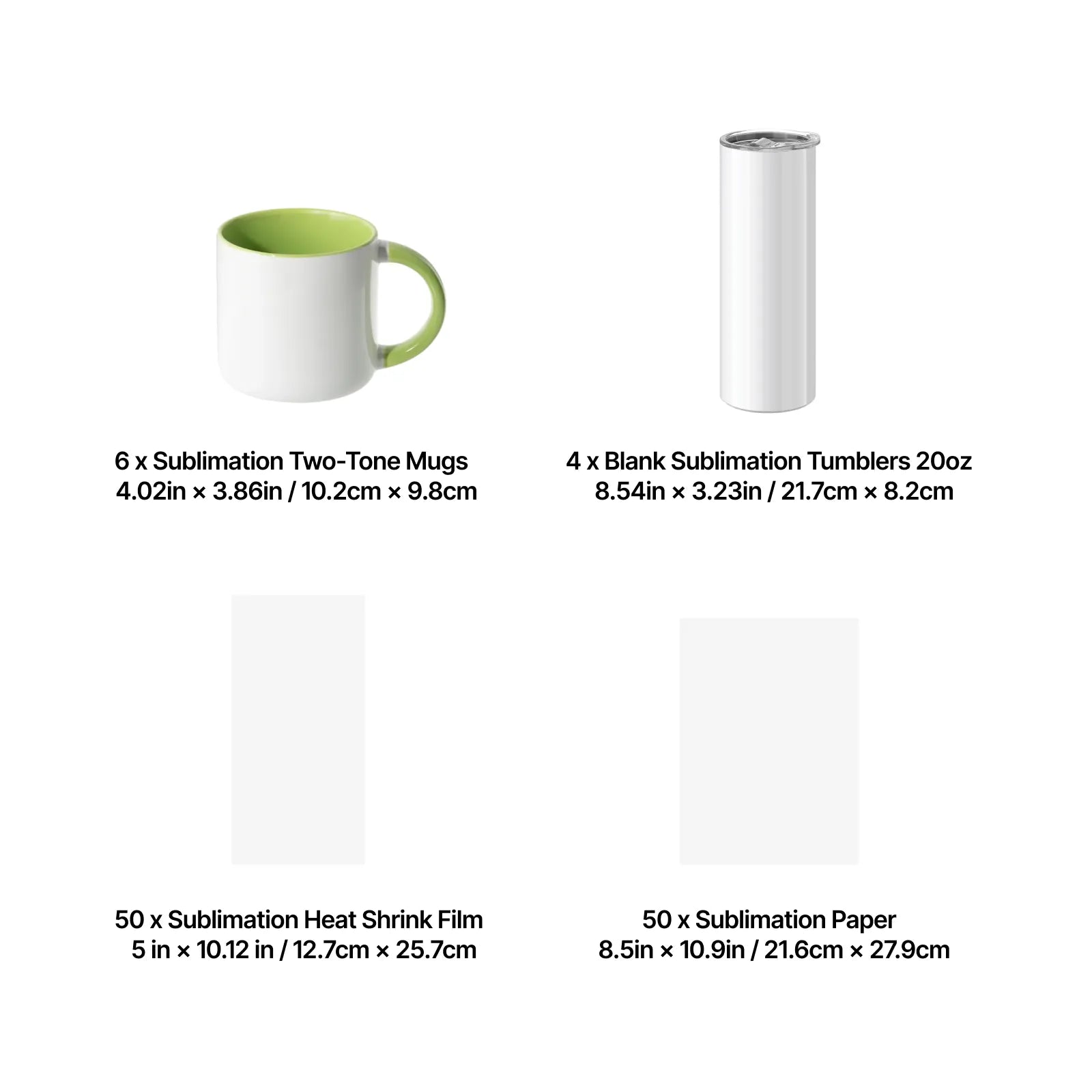 Baking sublimation material starter kit for wonderpress 110pcs 03