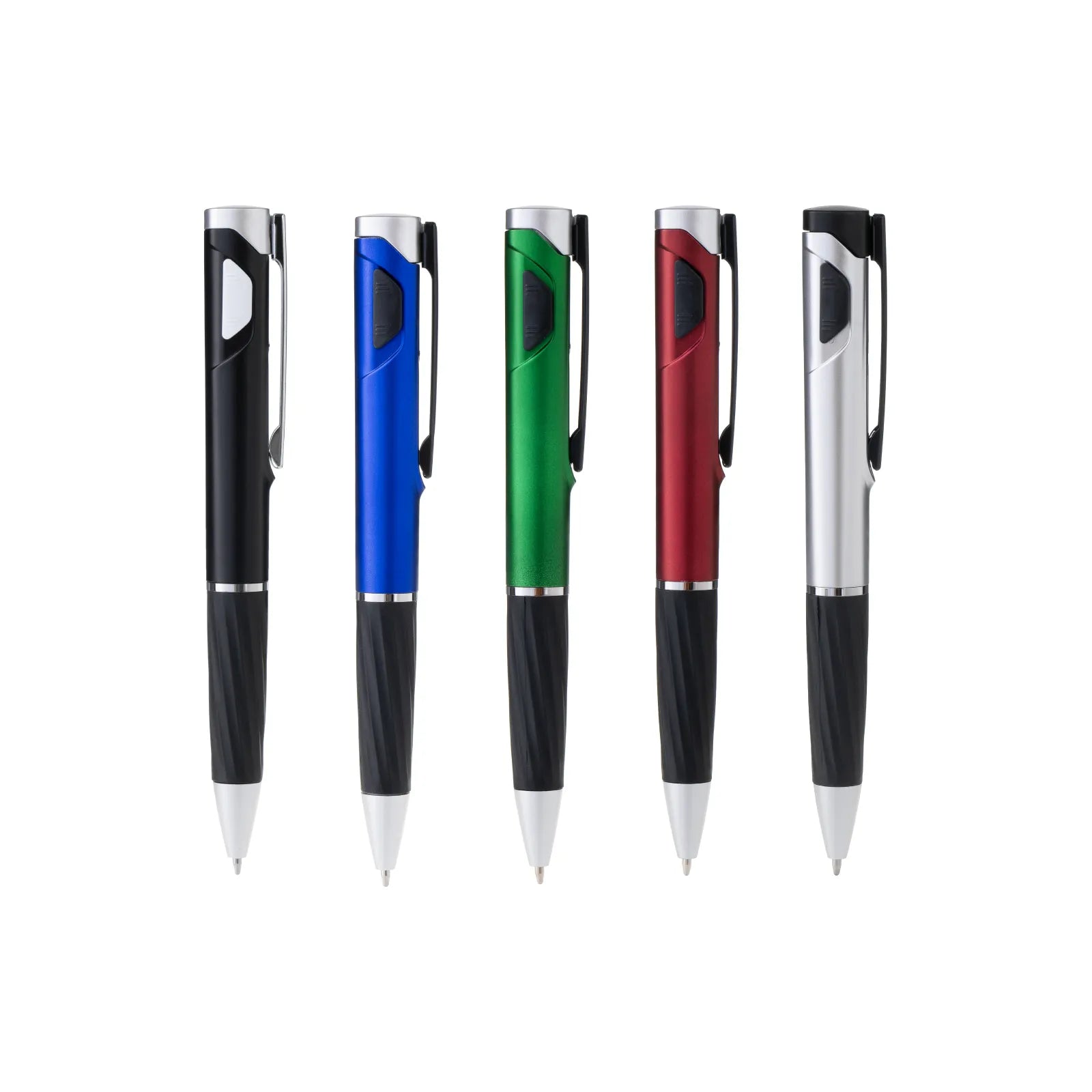Ballpoint pens with led lights black red green blue silver 03