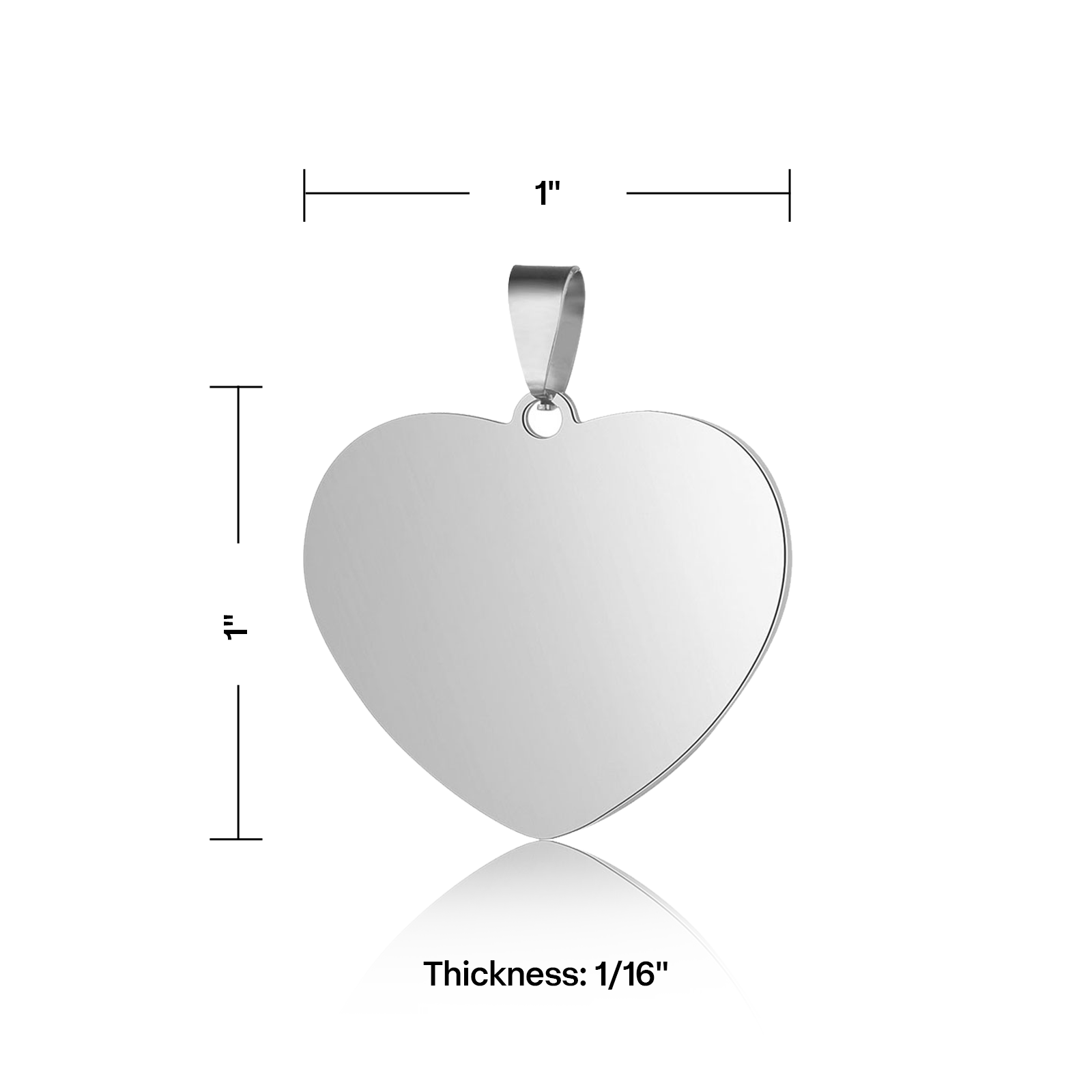 Heart Stainless Steel Tag for Laser Engraving (10pcs)