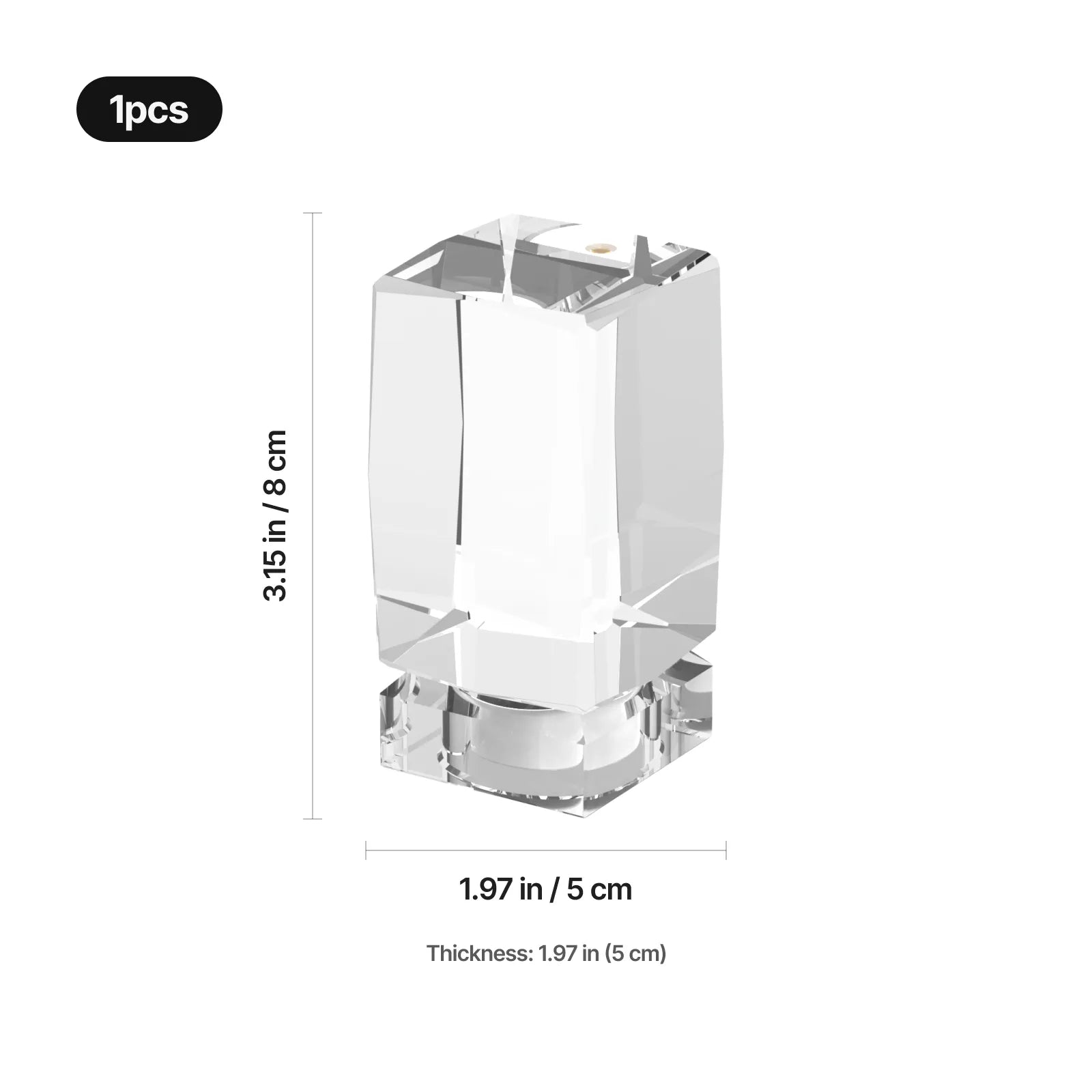 Beveled edge rectangular k9 crystal with lamp base 03