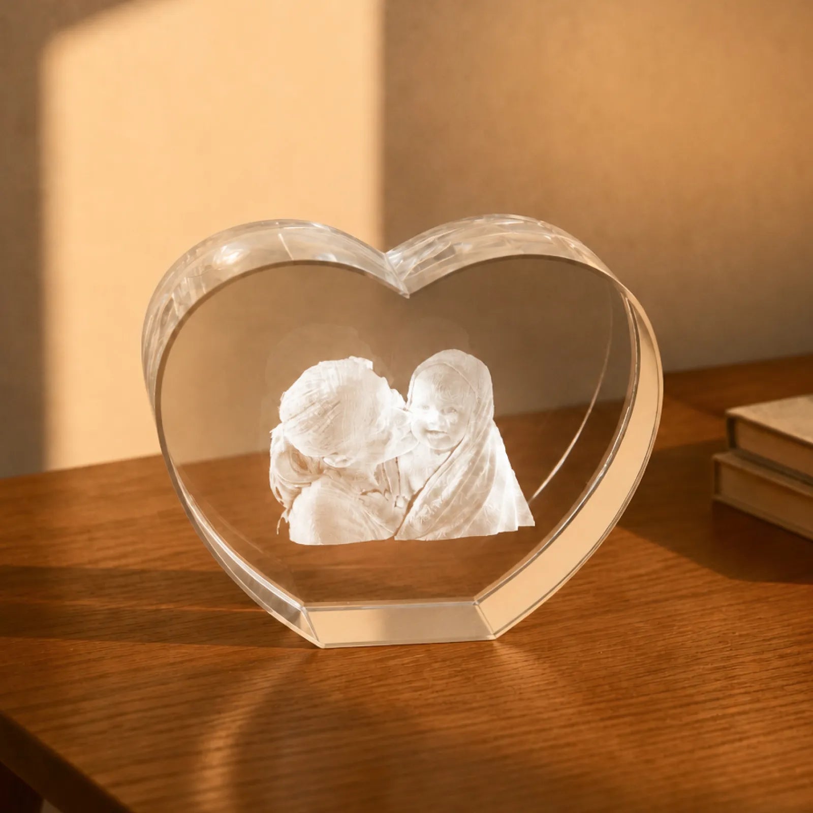 Beveled heart shaped k9 crystal 08