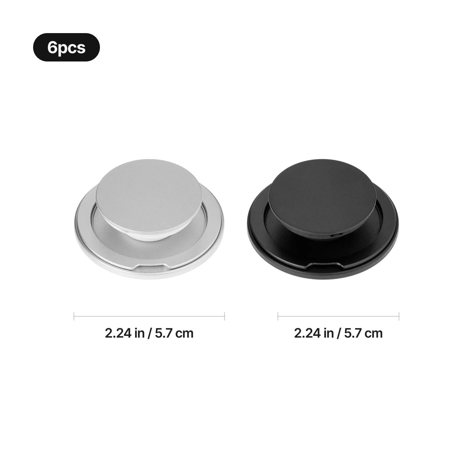 Black and silver flip ring phone grip 6pcs 02