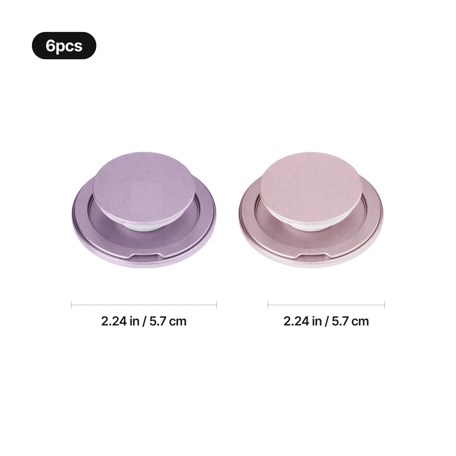 Black and silver flip ring phone grip 6pcs 07