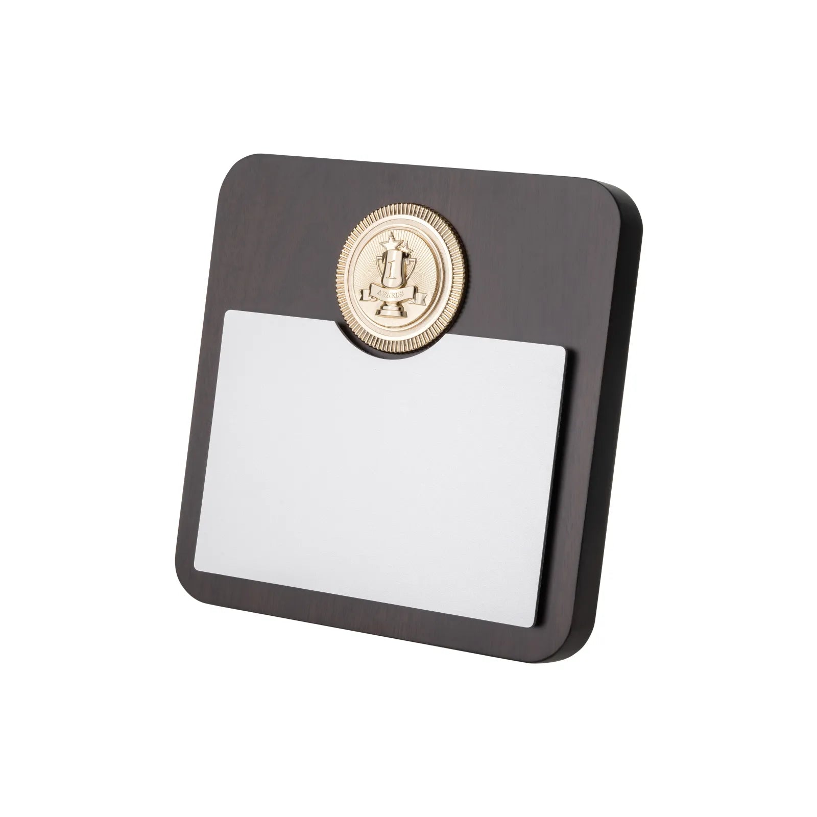 Black walnut award plaque with emblem 04