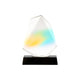 Colored Geometric Ultra-Clear Crystal Trophy with Black Walnut Base