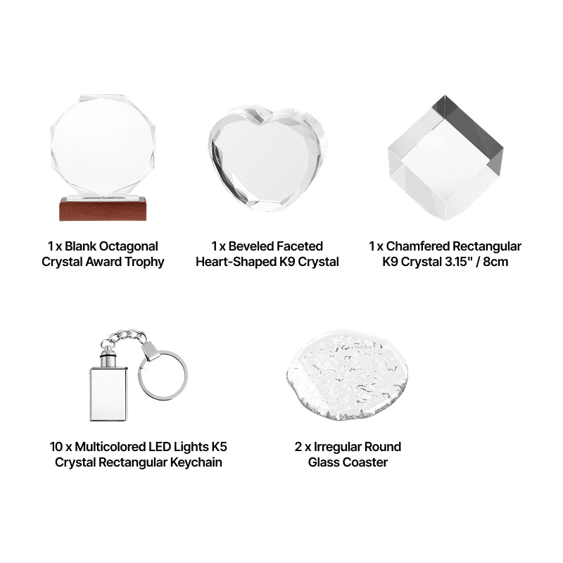 Crystal glass engraving materials package for f2 ultra uv 0