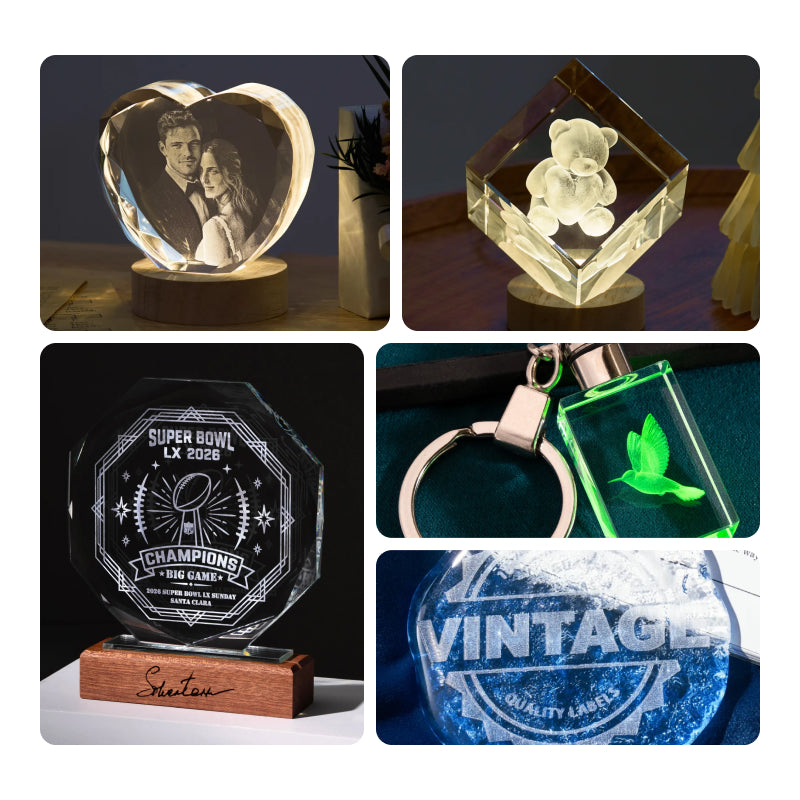 Crystal glass engraving materials package for f2 ultra uv 10
