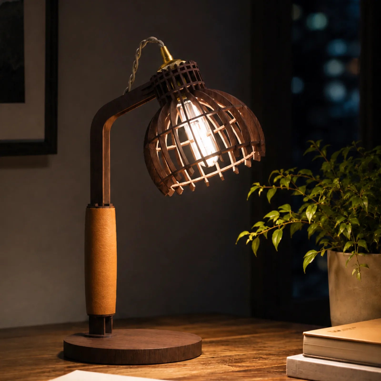 Dome cage table lamp diy kit 04