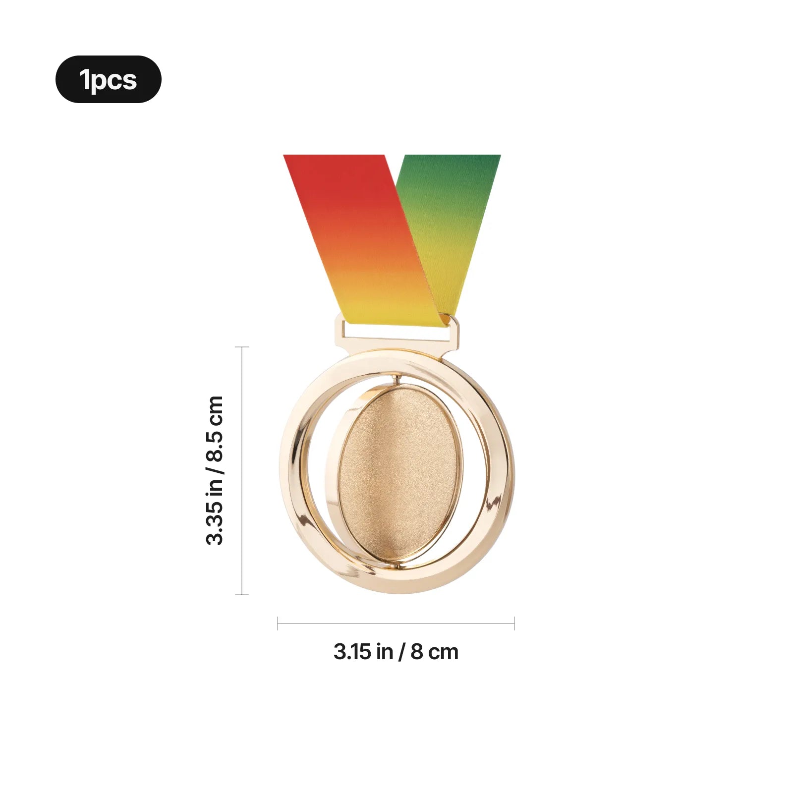 Double layer spinning metal medal 03