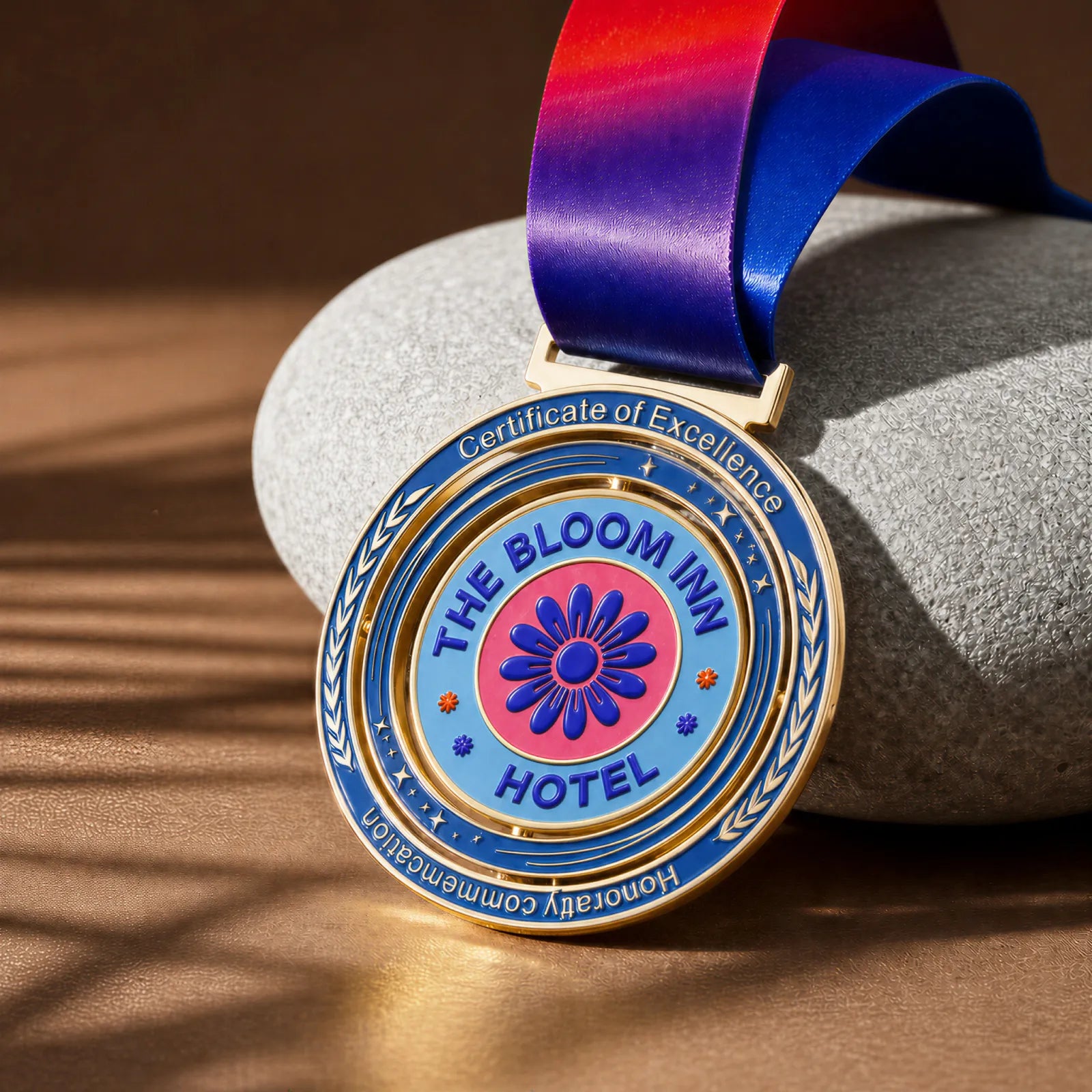 Double layer spinning metal medal 05