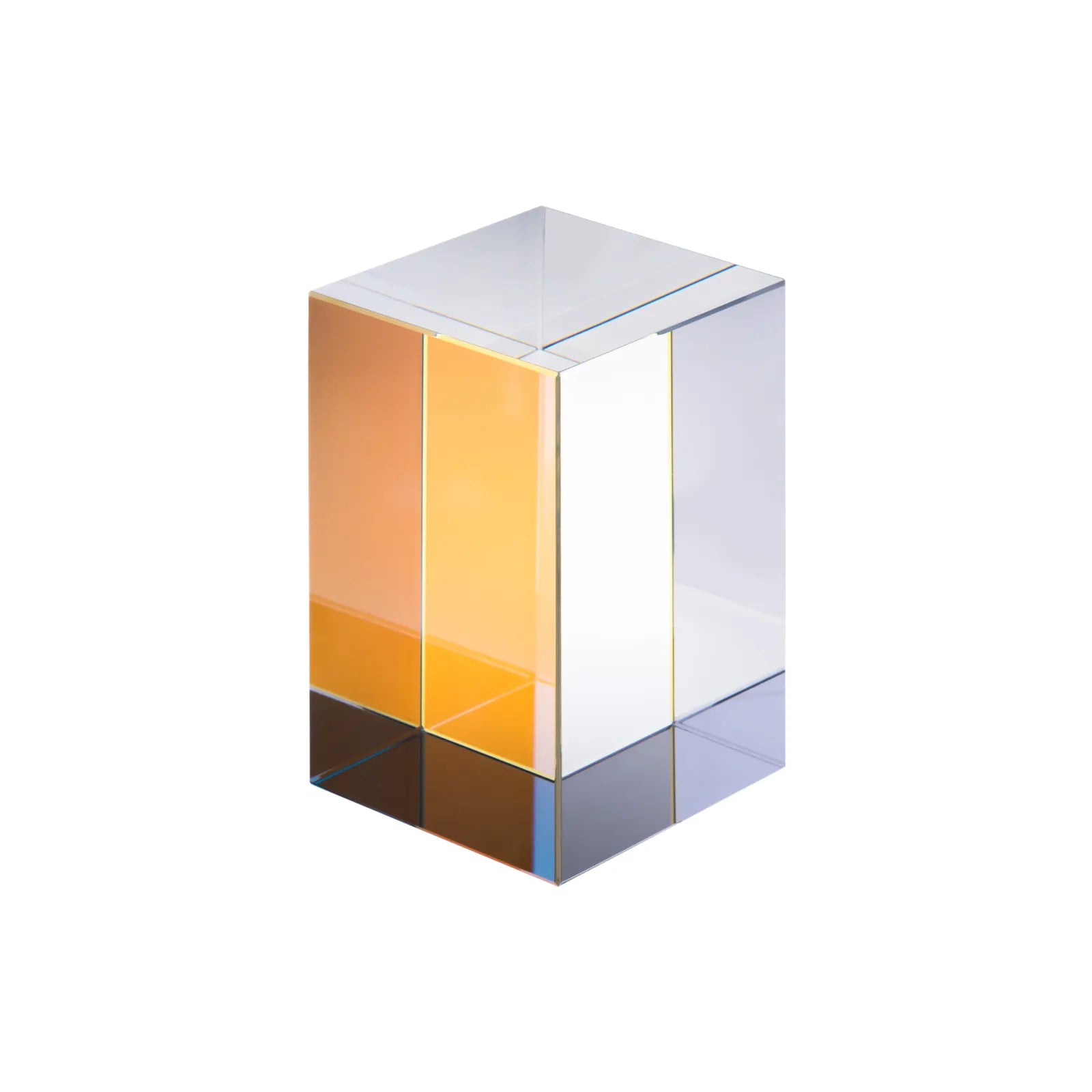 Double sided iridescent rectangular k9 crystal 013