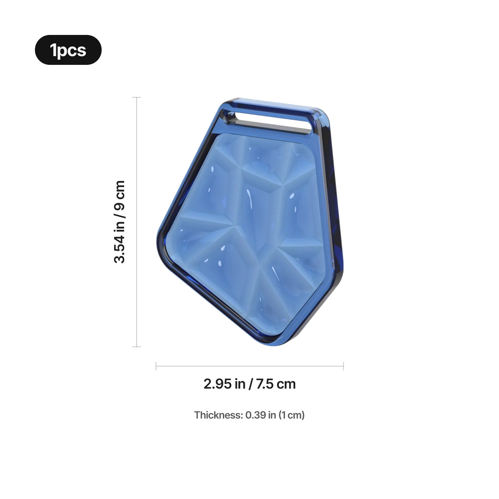 Geometric blue colored glass medal 03