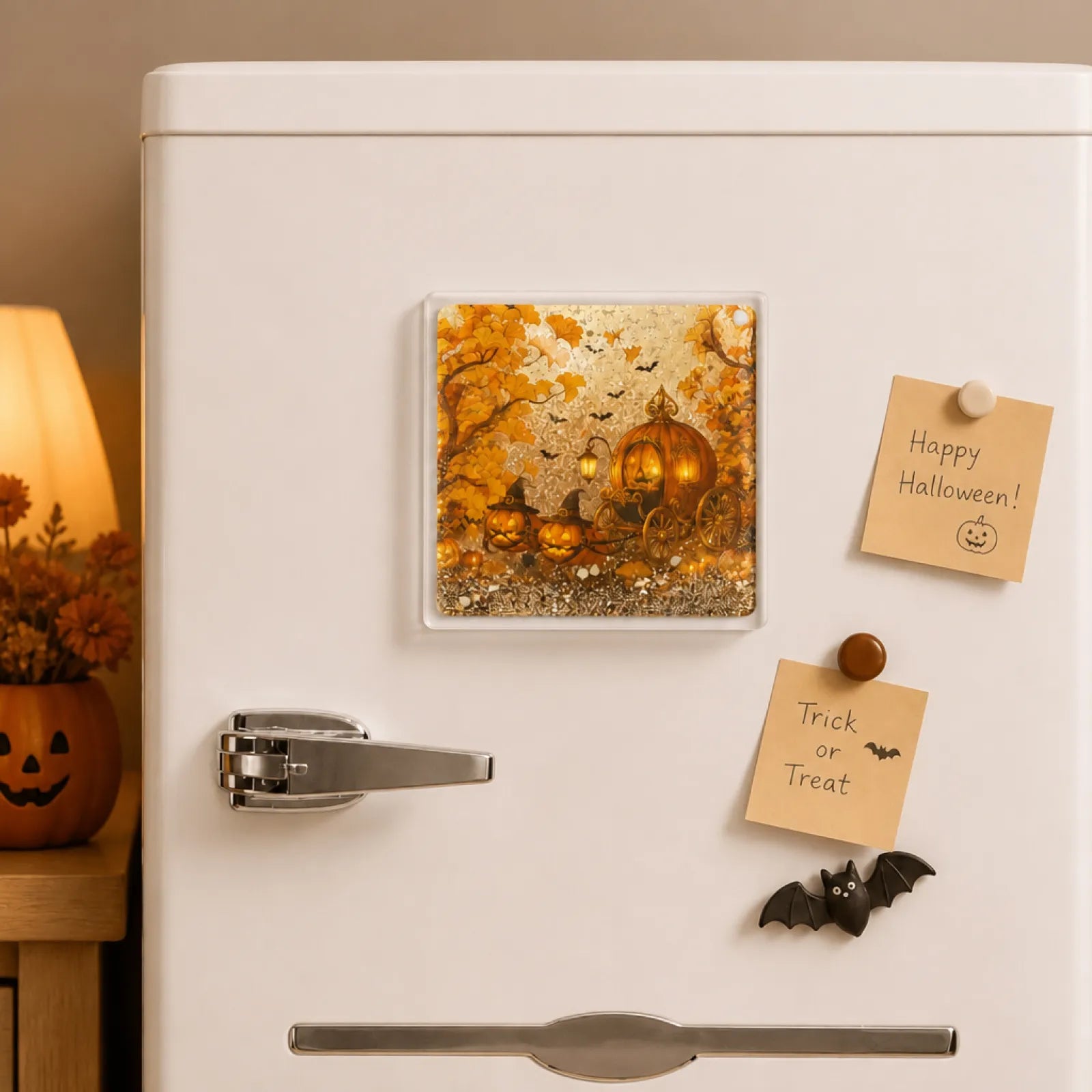 Gold quicksand acrylic fridge magnet 02