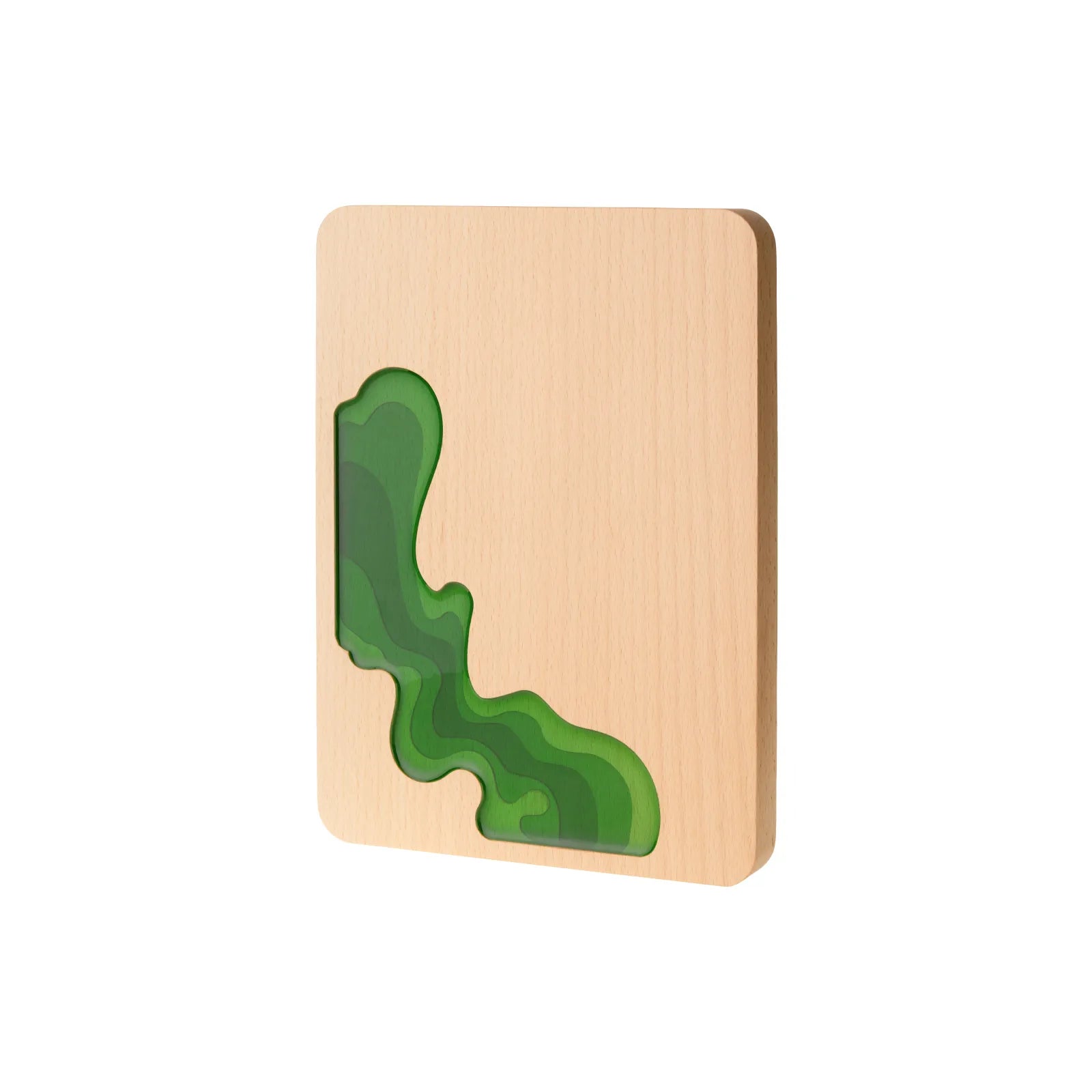 Green layered wooden award plaque 01