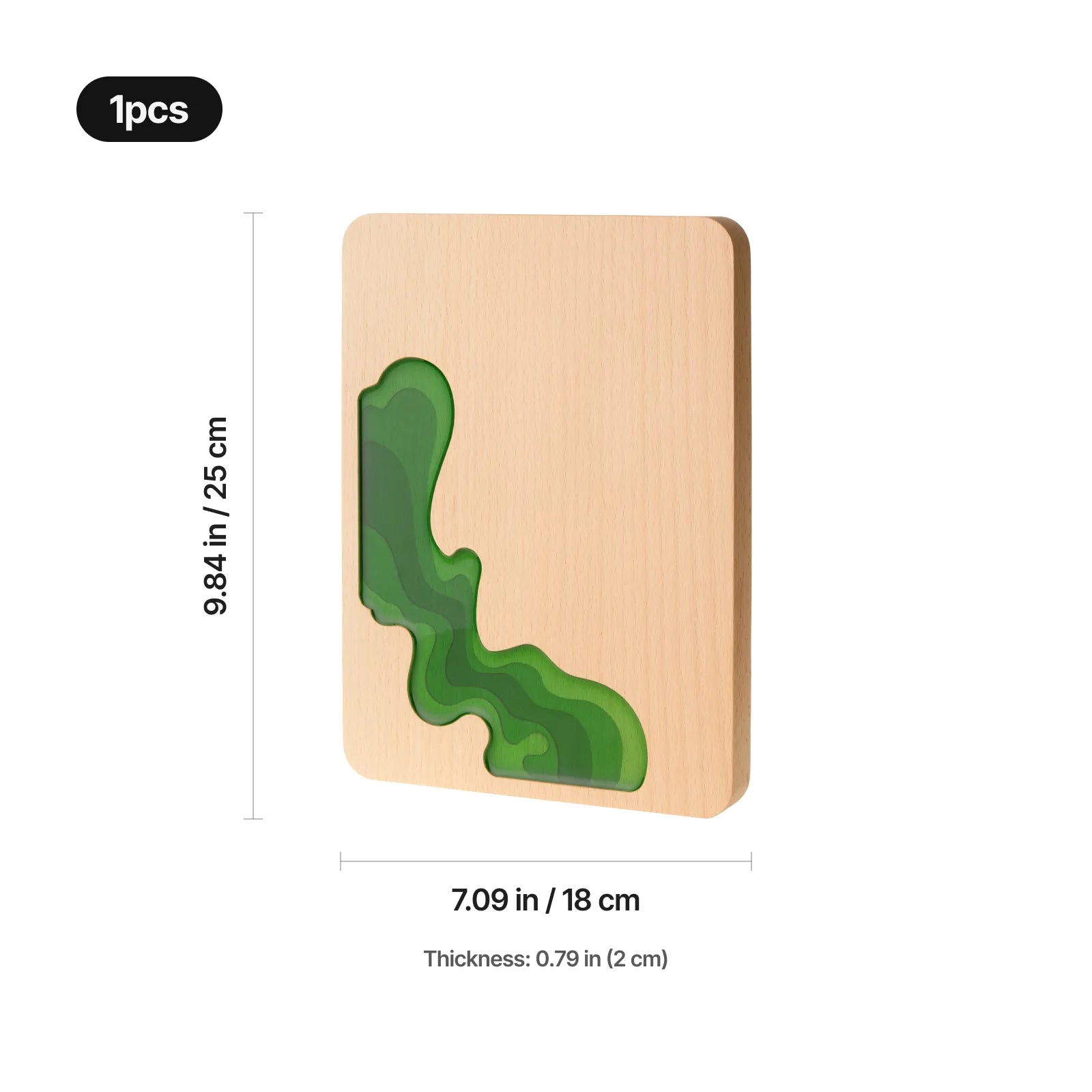Green layered wooden award plaque 03